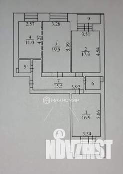 3-к квартира, вторичка, 85м2, 6/10 этаж