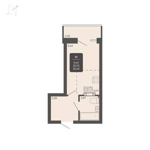 1-к квартира, вторичка, 26м2, 8/11 этаж