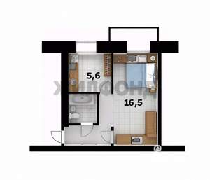 1-к квартира, вторичка, 31м2, 2/5 этаж