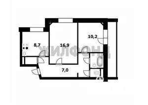 2-к квартира, вторичка, 55м2, 3/9 этаж