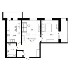 2-к квартира, вторичка, 78м2, 5/14 этаж