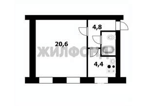 1-к квартира, вторичка, 31м2, 1/2 этаж