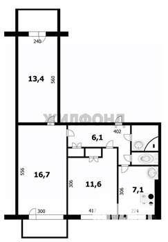 3-к квартира, вторичка, 62м2, 7/9 этаж