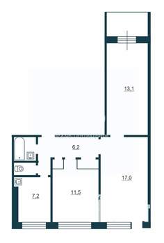 3-к квартира, вторичка, 63м2, 5/9 этаж