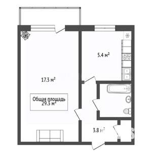 1-к квартира, вторичка, 29м2, 5/9 этаж