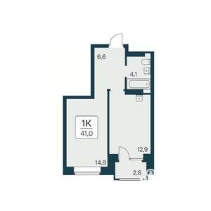 1-к квартира, вторичка, 41м2, 11/11 этаж