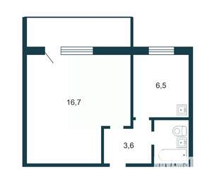 1-к квартира, вторичка, 30м2, 1/9 этаж