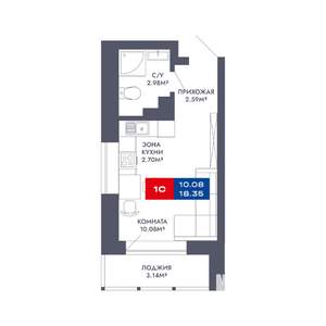 Студия квартира, вторичка, 18м2, 20/25 этаж