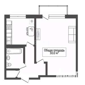 1-к квартира, вторичка, 30м2, 3/5 этаж