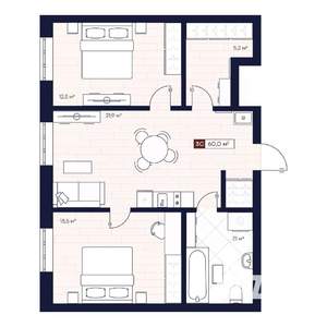 3-к квартира, вторичка, 60м2, 12/12 этаж