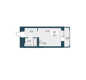 Студия квартира, вторичка, 30м2, 19/30 этаж
