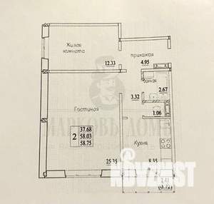 2-к квартира, вторичка, 59м2, 6/10 этаж
