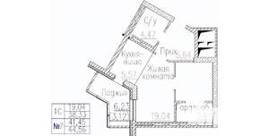 1-к квартира, вторичка, 45м2, 20/24 этаж