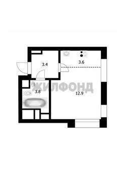 Студия квартира, вторичка, 24м2, 11/25 этаж