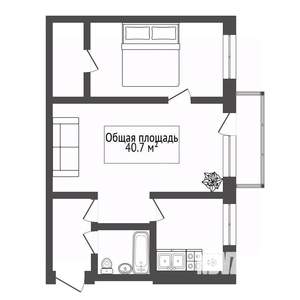 Студия квартира, вторичка, 41м2, 2/5 этаж