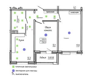 2-к квартира, строящийся дом, 59м2, 2/17 этаж