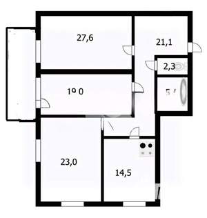 3-к квартира, вторичка, 105м2, 18/26 этаж