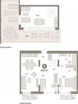 2-к квартира, вторичка, 136м2, 8/8 этаж