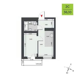 2-к квартира, вторичка, 36м2, 14/21 этаж
