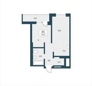 2-к квартира, вторичка, 47м2, 4/18 этаж