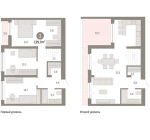 3-к квартира, вторичка, 130м2, 6/15 этаж