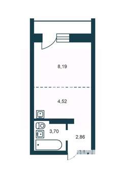 Студия квартира, вторичка, 22м2, 8/25 этаж