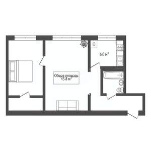 2-к квартира, вторичка, 44м2, 3/5 этаж
