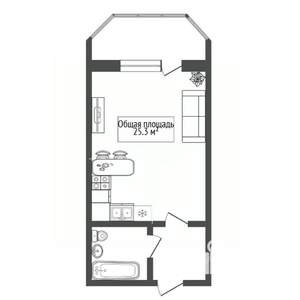 Студия квартира, вторичка, 25м2, 3/10 этаж