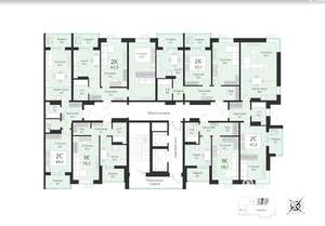 2-к квартира, сданный дом, 63м2, 14/15 этаж