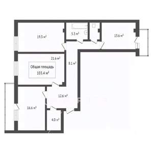 3-к квартира, вторичка, 104м2, 9/15 этаж