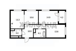 3-к квартира, сданный дом, 71м2, 4/16 этаж