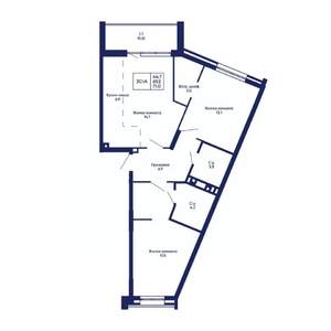 3-к квартира, вторичка, 71м2, 4/14 этаж