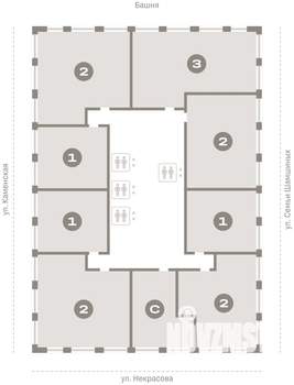 2-к квартира, вторичка, 85м2, 22/30 этаж