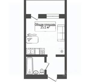 Студия квартира, вторичка, 27м2, 2/12 этаж