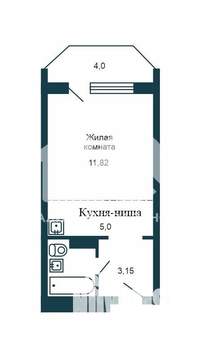 Студия квартира, вторичка, 25м2, 5/17 этаж
