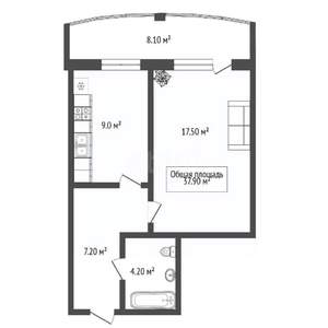 1-к квартира, вторичка, 38м2, 3/15 этаж