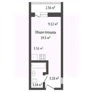 Студия квартира, вторичка, 20м2, 11/17 этаж