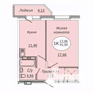 1-к квартира, строящийся дом, 42м2, 8/25 этаж