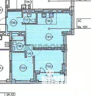 3-к квартира, строящийся дом, 62м2, 9/30 этаж