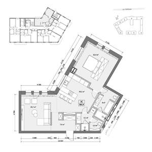 2-к квартира, вторичка, 85м2, 1/6 этаж