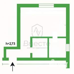 1-к квартира, вторичка, 43м2, 2/4 этаж