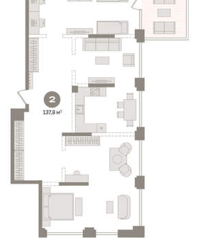 2-к квартира, вторичка, 138м2, 3/30 этаж