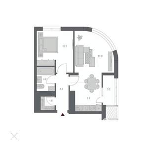 2-к квартира, вторичка, 53м2, 3/24 этаж