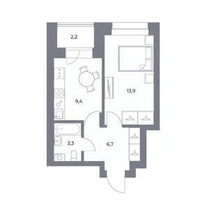 1-к квартира, вторичка, 36м2, 16/25 этаж