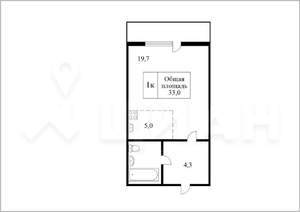 1-к квартира, вторичка, 34м2, 3/10 этаж