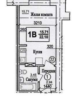 Студия квартира, вторичка, 22м2, 3/9 этаж