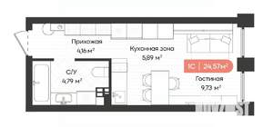 1-к квартира, вторичка, 25м2, 18/20 этаж