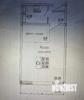 Студия квартира, вторичка, 34м2, 2/10 этаж