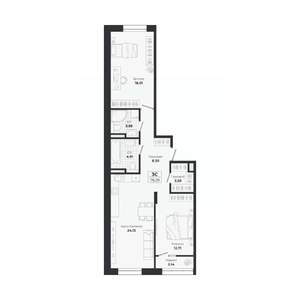 3-к квартира, вторичка, 75м2, 7/9 этаж