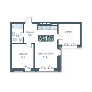 3-к квартира, вторичка, 55м2, 1/7 этаж